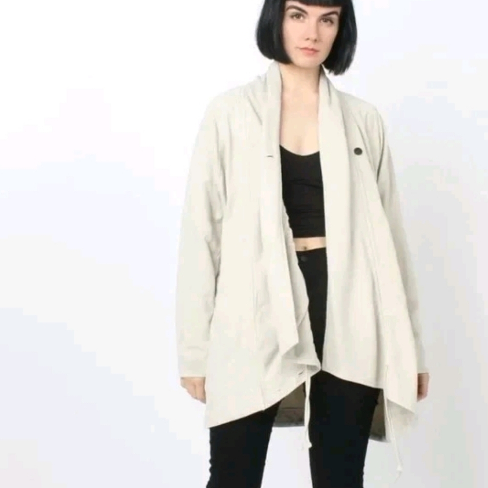 Prairie Underground Oversized Moth Coat M Oyster Beige Organic Cotton